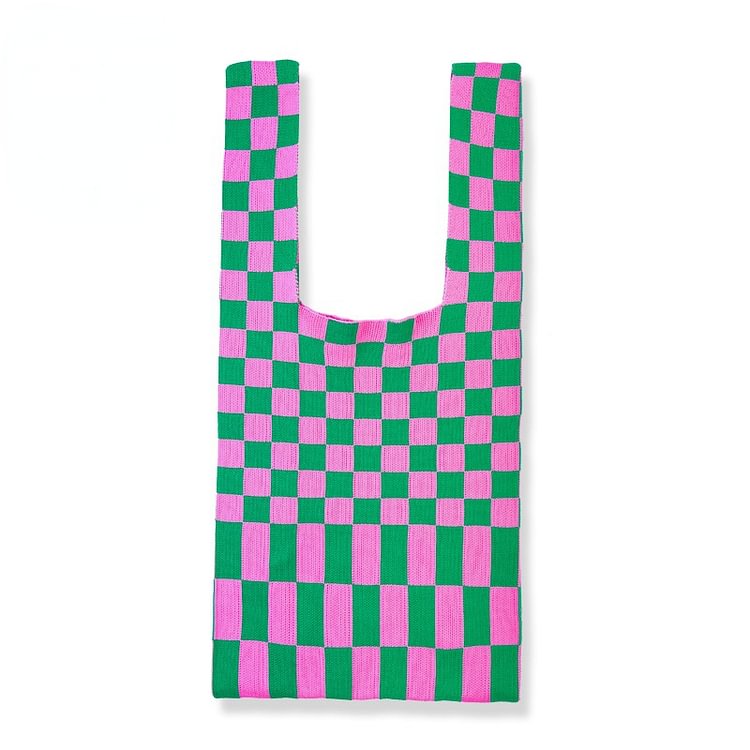 Crochet Checkered Tote Bag