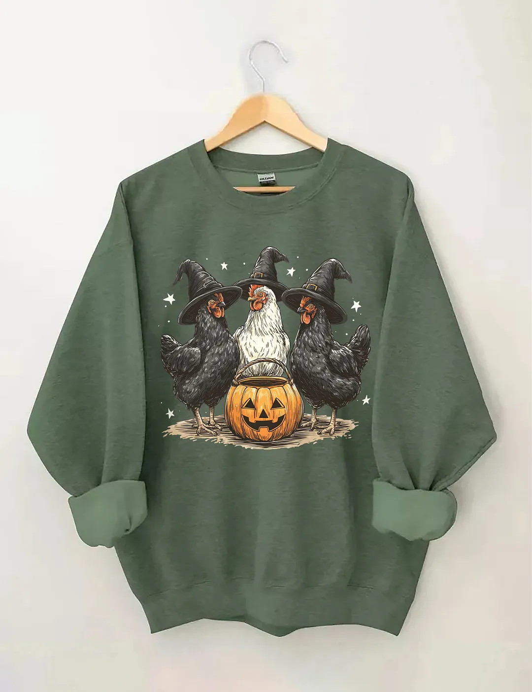 Pumpkin Chicken Fall Retro Halloween Sweatshirt