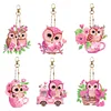 6Pcs DIY Diamond Painting Owl Keychain