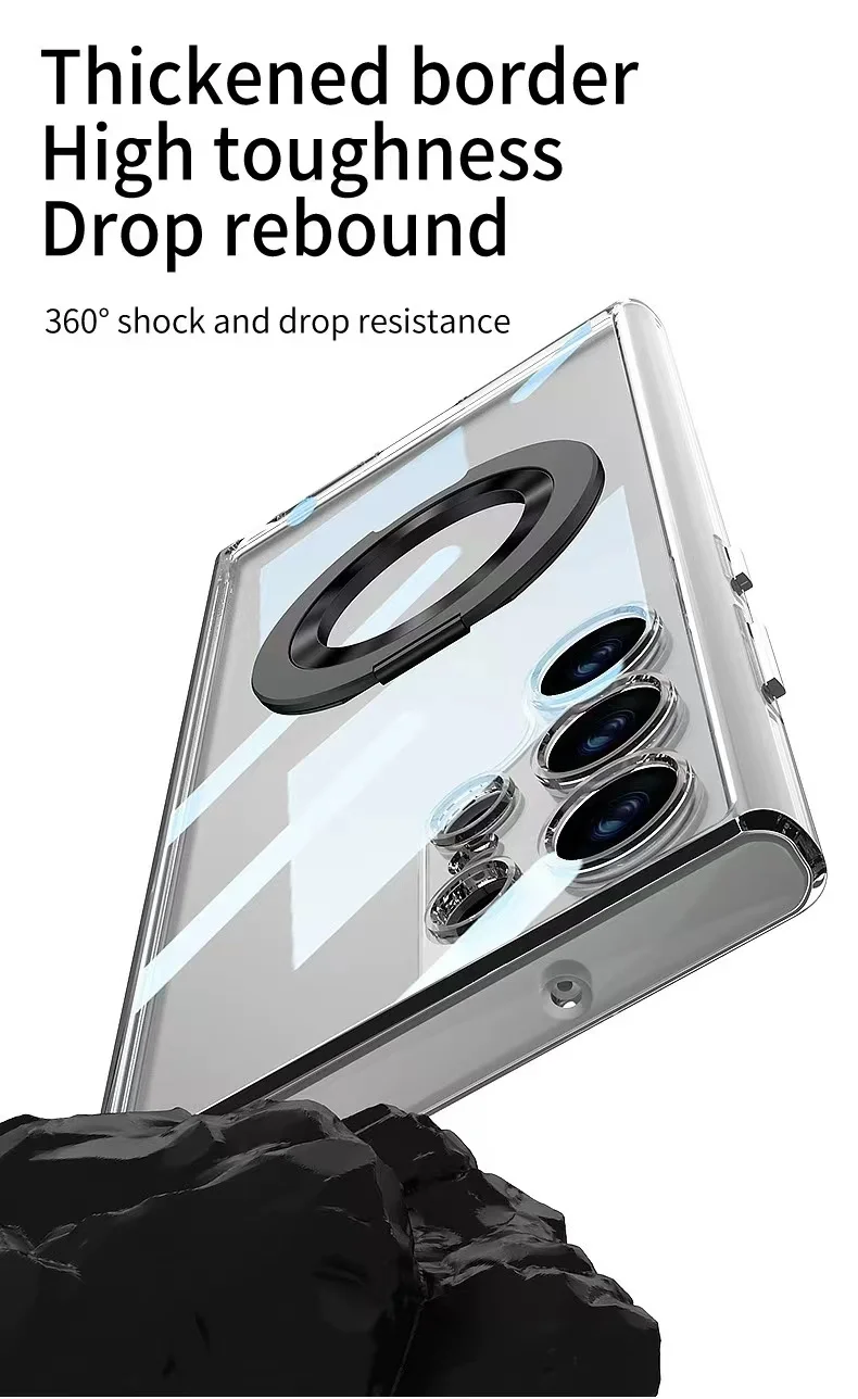 Environmental Friendly Ultra Thin PC Shockproof Phone Cover Transparent Magnetic Phone Case for Samsung S24 Plus S24 Ultra