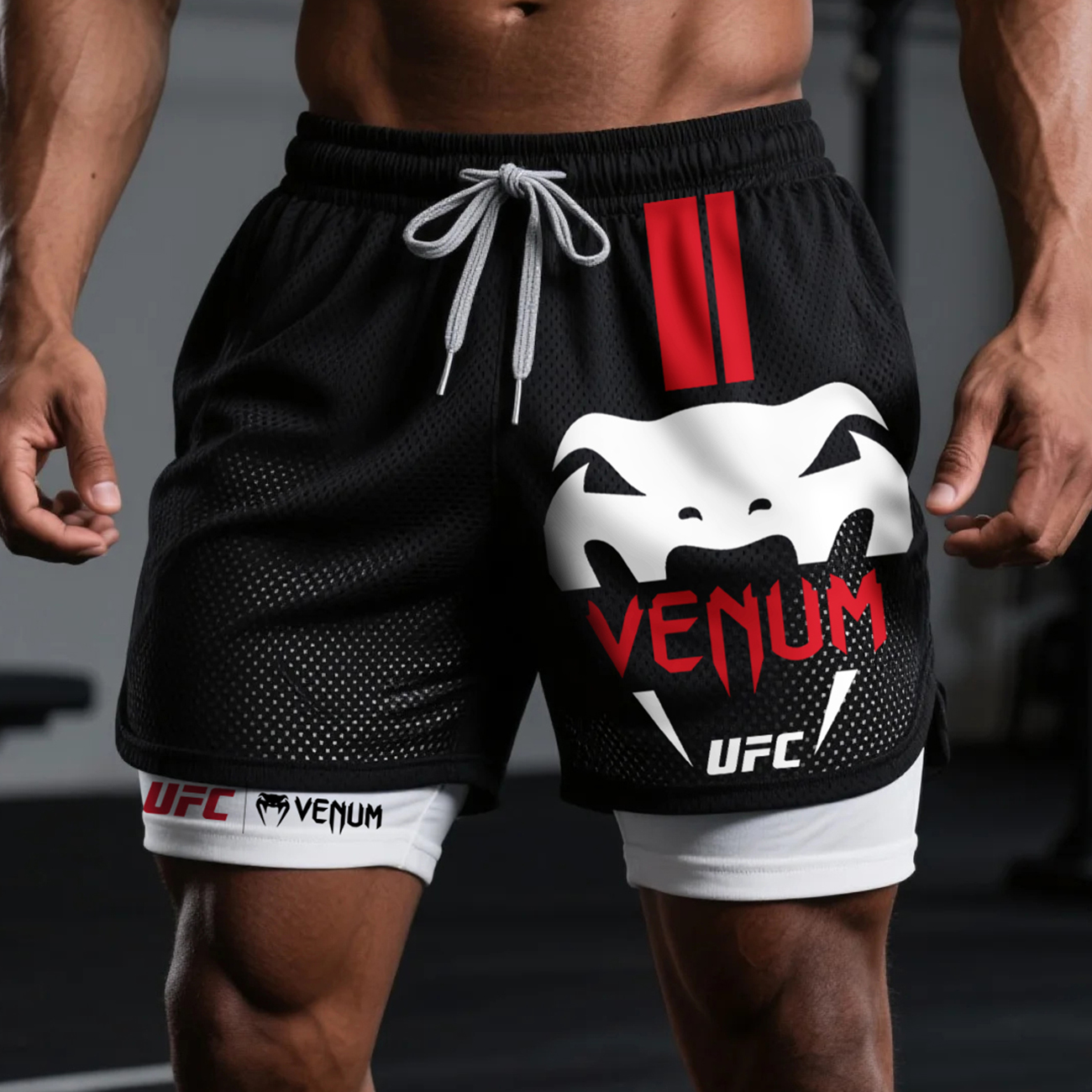 Fitness Double Mesh Shorts Everyday Basic Shorts Ultimate Fighting Double Shorts / TECHWEAR CLUB / Techwear