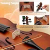 1/32 Wooden Mini Violin with Case, Bow, Bridge, Spare Strings, Shoulder Rest, Rosin and Clip-On Tuners