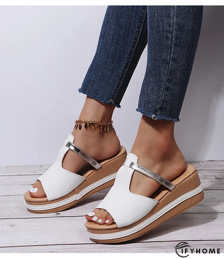 Women's casual slip-on sandals with wedge heel | IFYHOME
