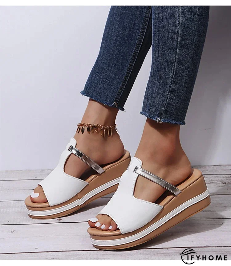 Women's casual slip-on sandals with wedge heel | IFYHOME