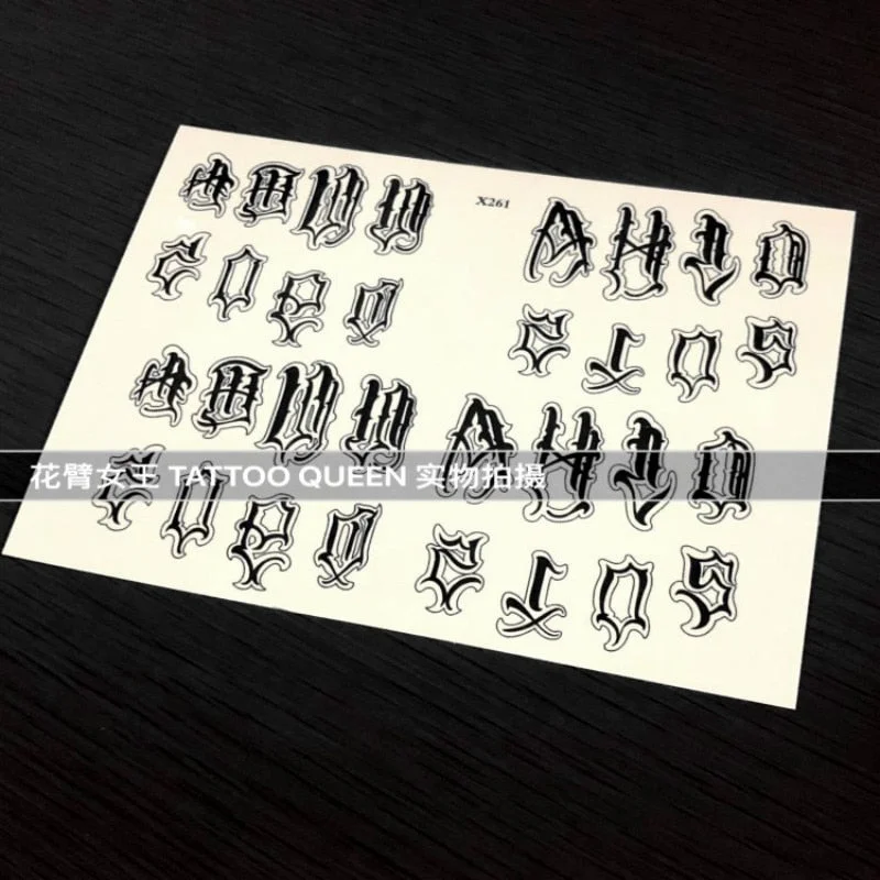 Waterproof Temporary Tattoo Sticker Gothic Words tattoo for finger tatto stickers flash tatoo fake tattoos