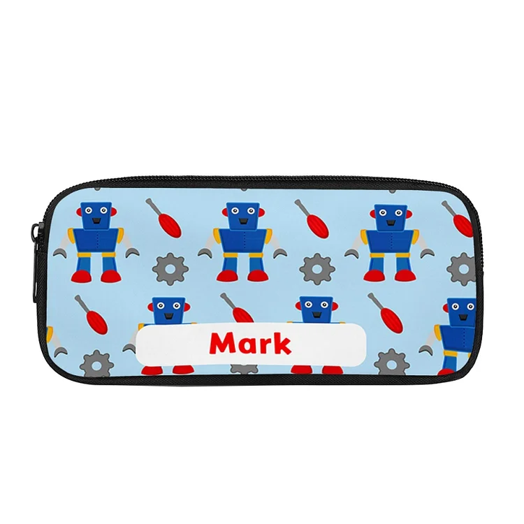 Personalized Robot Toy Pencil Case, Customized Name Pen Case For Kids, Back To School Gift