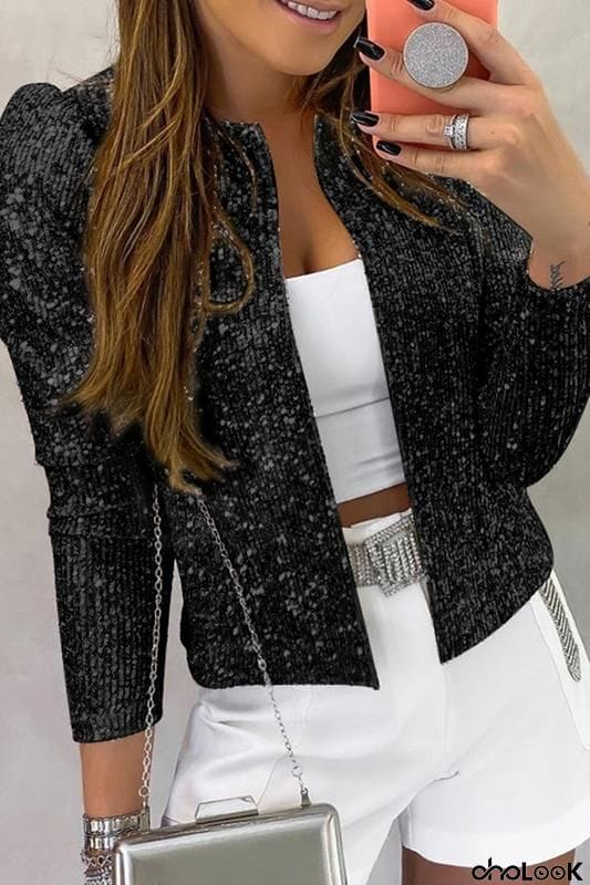 Fashion Casual Sequined Coat