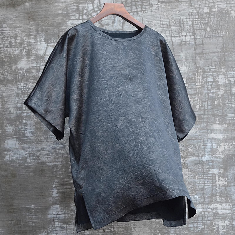 Men's Casual Textured Irregular Short Sleeve T-Shirt