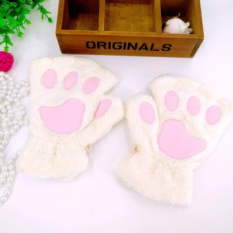 Women’s Cute Cartoon Plush Gloves 1 Pair