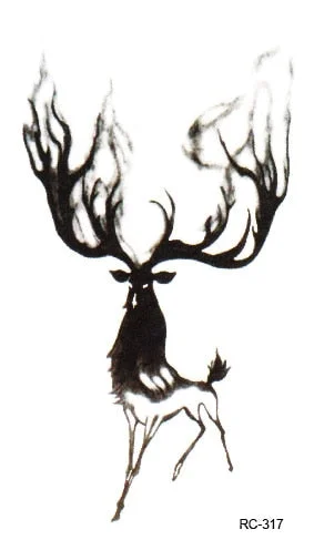 25 Different Waterproof Temporary Tattoo Stickers Fawn Deer Head Fake Tatto Geometric Animal Flash Hand Tatoo For Women Men