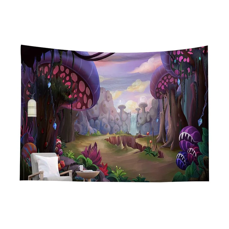 Mushroom Psychedelic Tapestry Poster Wall Hanging Room Decoration Bedroom Hippie Decor Nordic Art Wall Hanging Cloth