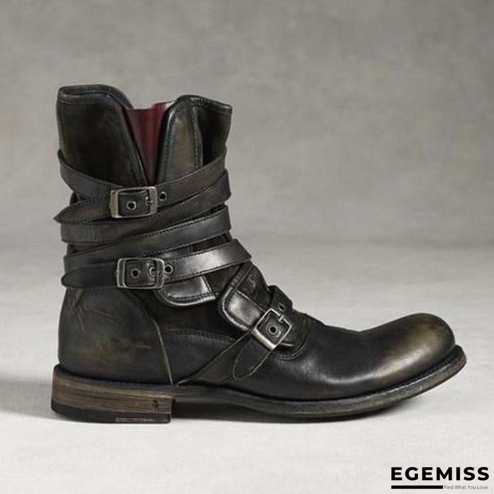 Men's Retro Multiple Buckle Retro Ankle Boots | EGEMISS