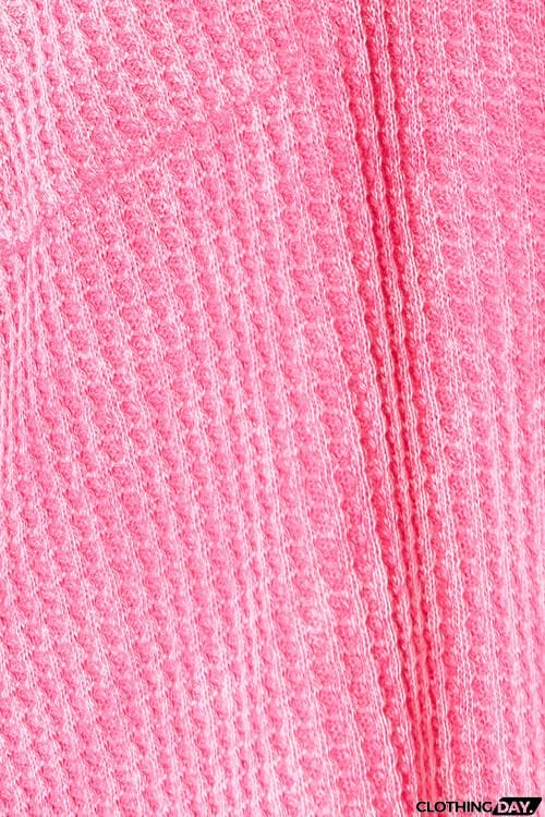 Zenana Waffle-Knit Button Up Collared Neck Shirt