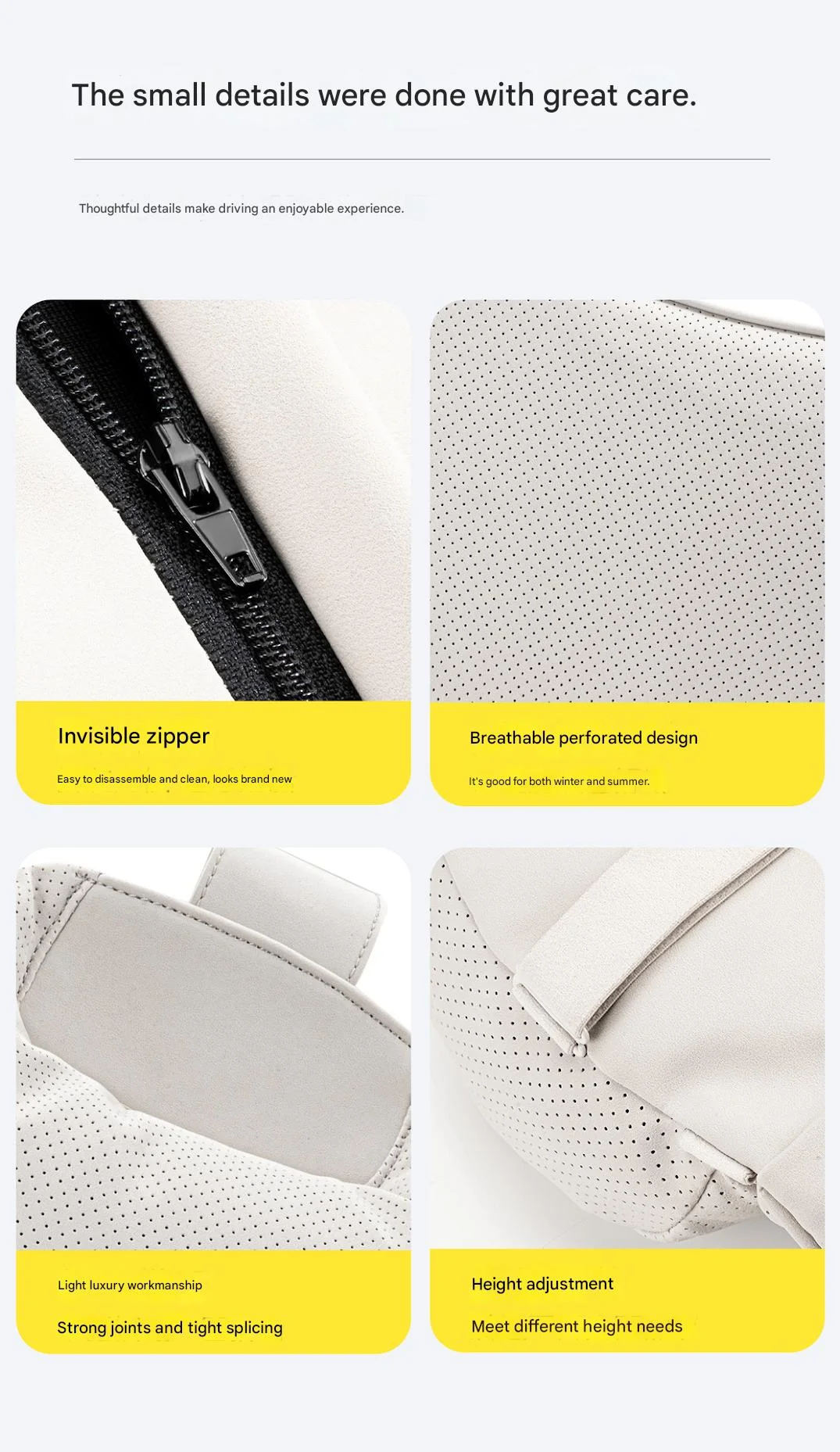 Car memory foam headrest and lumbar support cushion set