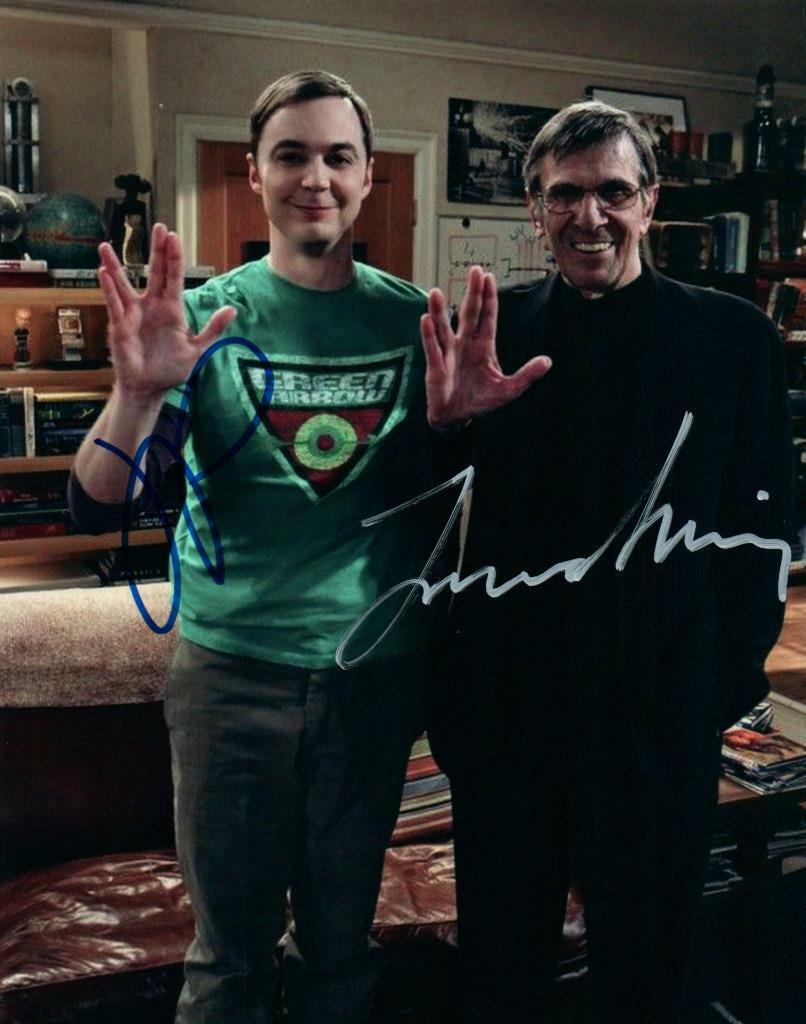 Leonard Nimoy Jim Parsons signed 8x10 Picture autographed Photo Poster painting with COA