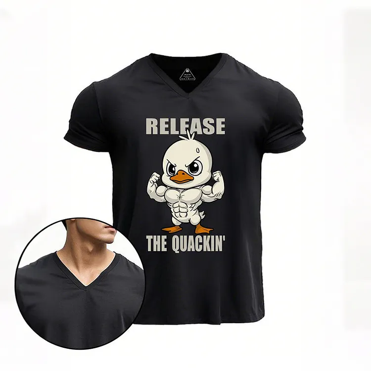 Release The Quackin V-neck Gym Shirt