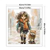 Girl And Dog-14CT Stamped Cross Stitch 42*48cm/16.54*18.9in