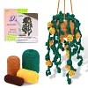 Hanging Potted Plants Crochet Kit, Crochet Starter Kit with Step-by-Step Instructions and Video Tutorials, DIY Knitting Kit for Adults, Starter Present