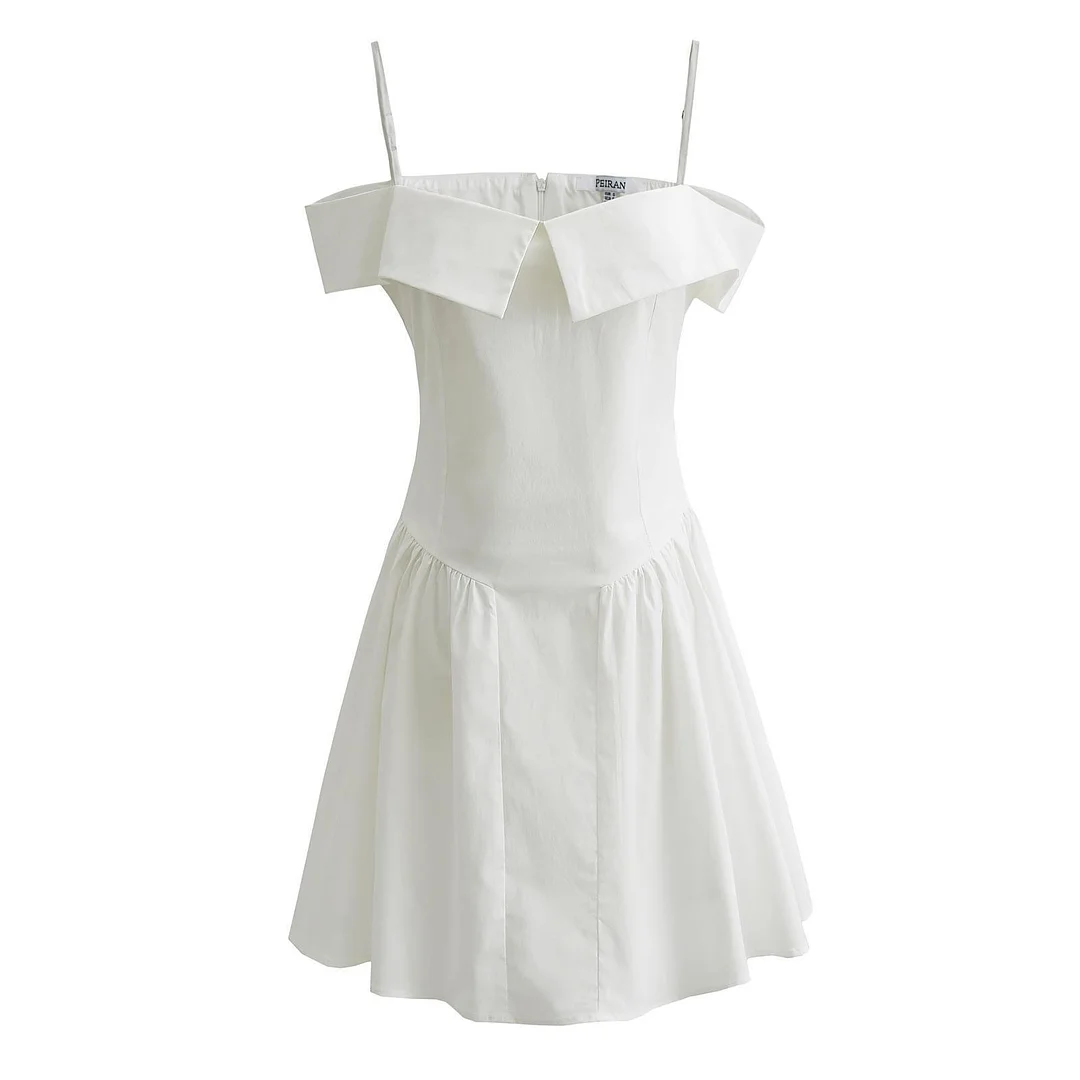 Woherb Woherb Spring New Sweet One Word Collar Sling Dress Sexy Back Chic Slim Short Dress-Outfit Ideas
