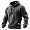 Men's Quilted Waffle Outdoor Sports Solid Color Long Sleeve Daily Tops Hoodie by Inlyline