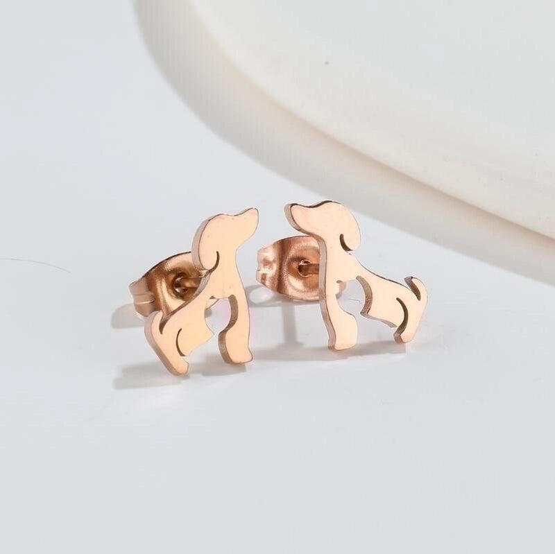 1 Pair Fashion Animal 304 Stainless Steel 18K Gold Plated Ear Studs