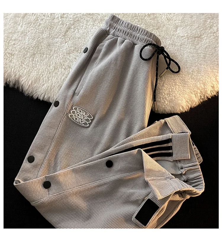 Waffle-Breasted Drape Lounge Pants