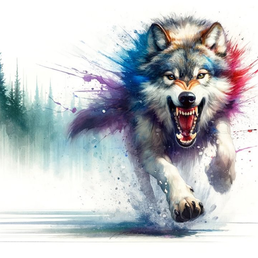 Wolf 40*40cm(canvas) full round drill diamond painting