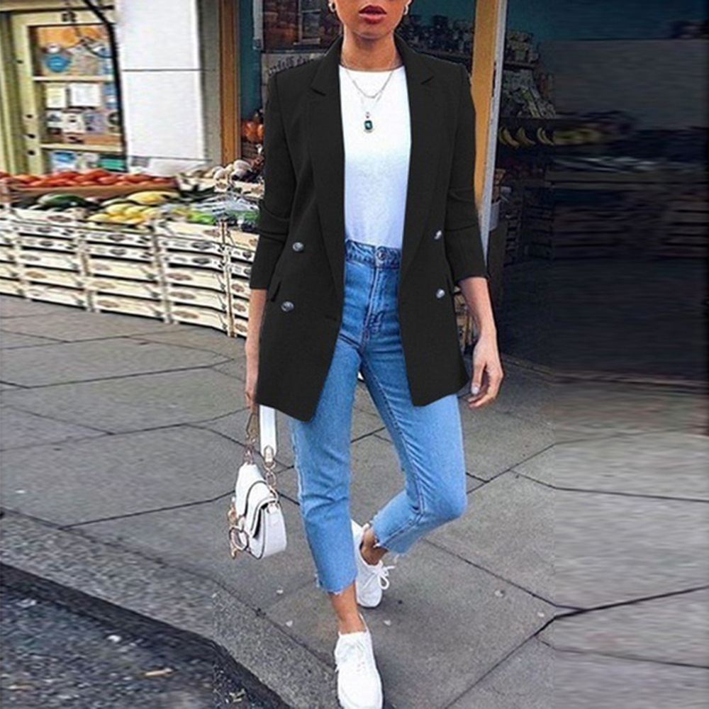 Pure Color Fashion Lapel Temperament Suit Jacket wearshes