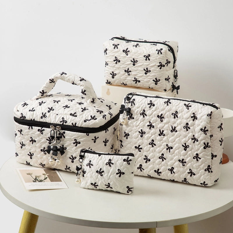 Cute Bow Knot Polyester Square Makeup Bags