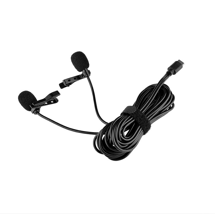 Portable Clip-on Microphone Type-C Lavalier Audio Studio Wired Lapel Mic