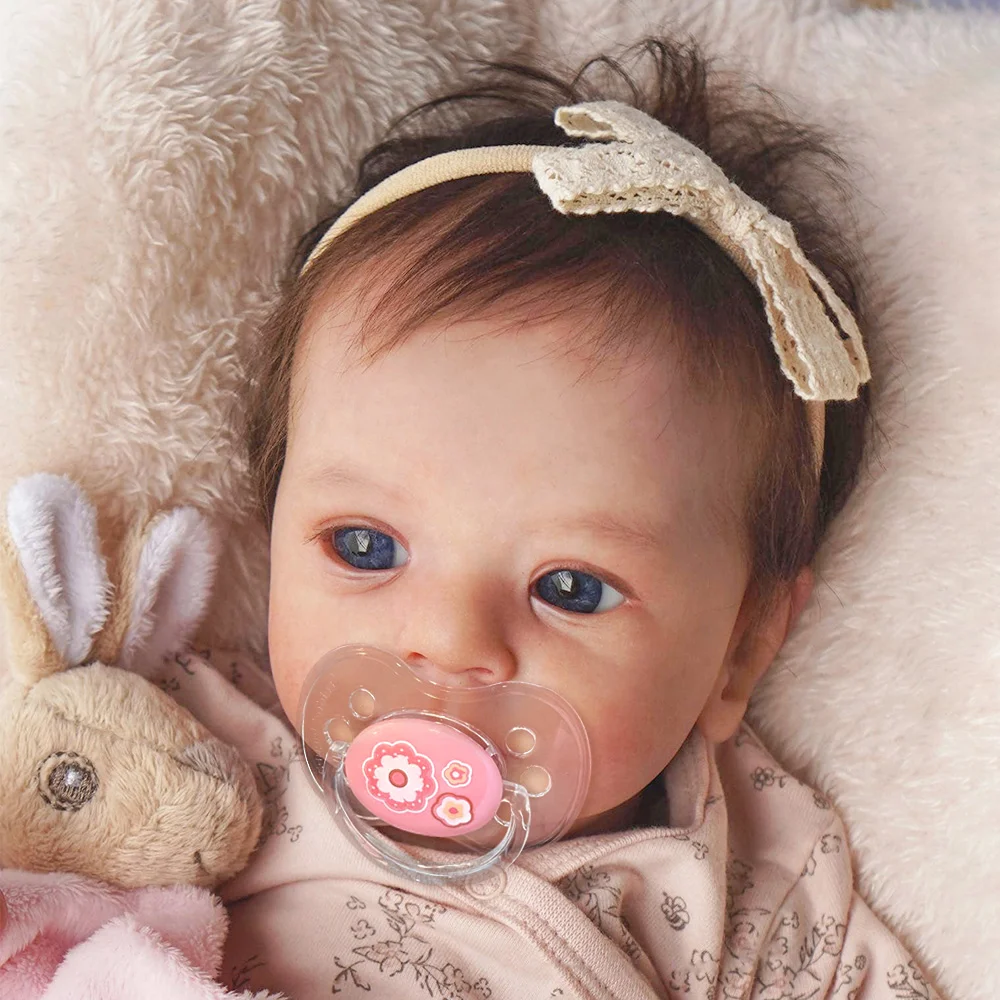 18" Realistic And Cute Reborn Baby Girl Opened Her Eyes With Bright Eyes Brown Hair Named Claire -Creativegiftss® - [product_tag] RSAJ-Creativegiftss®