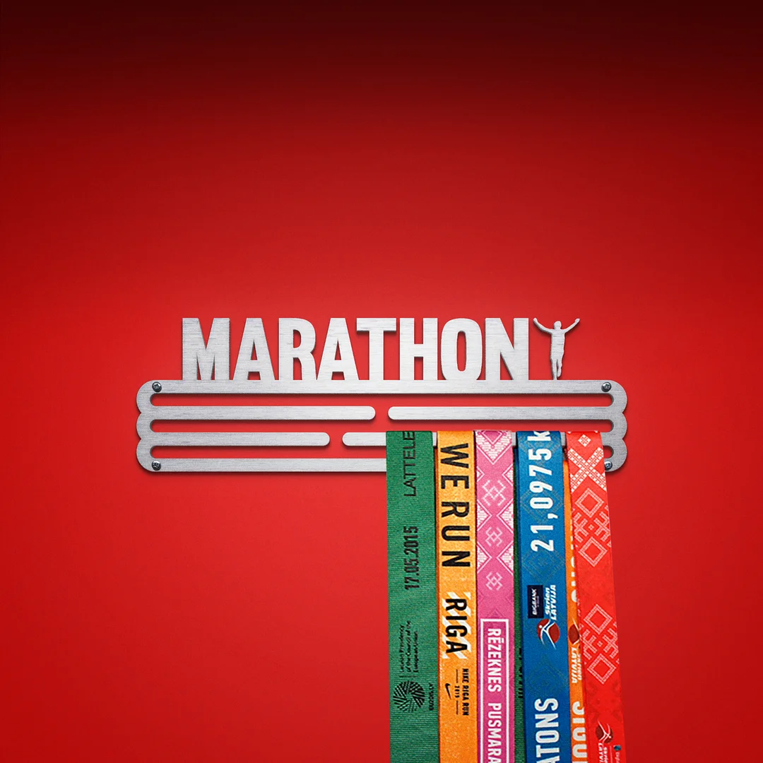 MARATHON Medal Hanger Display – Brushed Stainless Steel – Medium / 300mm / 30 Medals