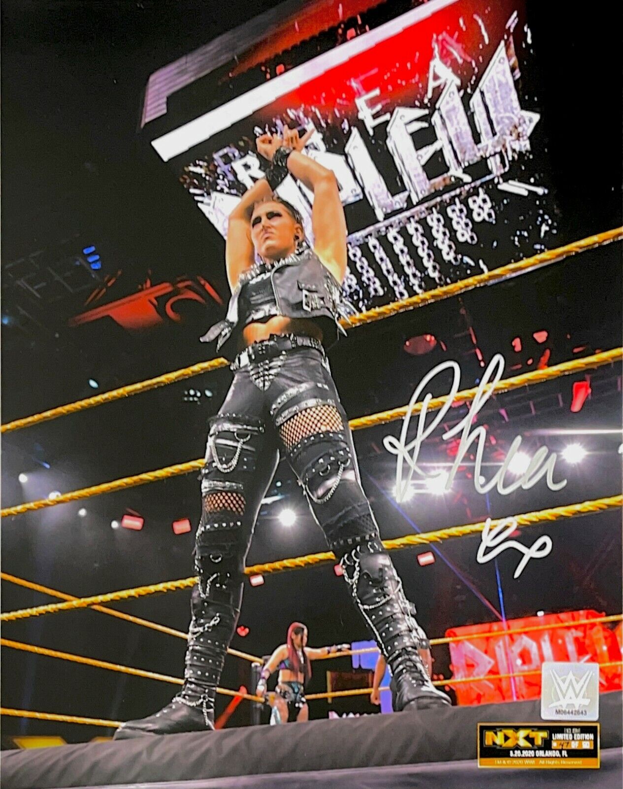 WWE NXT RHEA RIPLEY HAND SIGNED OFFICIAL LICENSED AUTOGRAPHED 11X14 Photo Poster painting 47/50