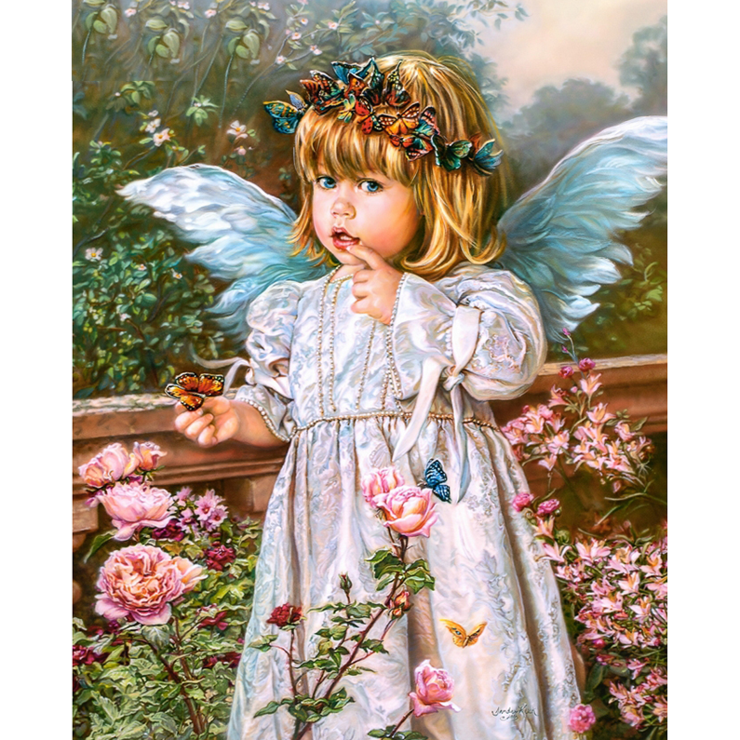 Full Round Diamond Painting Angel Girl (40*30cm)