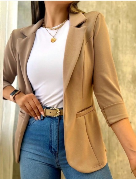 Vurtigorasn Elegant Women's Blazer New Autumn Winter Long Sleeve Casual Solid Color Slim Cardigan Coat Jacket For Women Office Lady Blazers