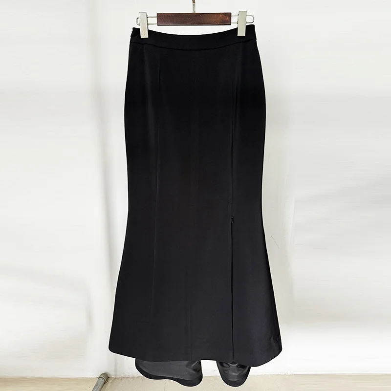 Nigikala Nigikala New Star Fashion Heavy Industry Diamond Nail Beads Blazer Open Fork Fishtail Long Dress