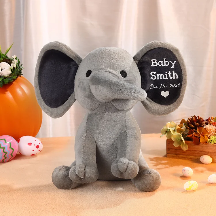 Décoration jouet d‘éléphant’ 1 Prénom et Date Personnalisés pour Enfant Poupées de Pâques Jessemade FR