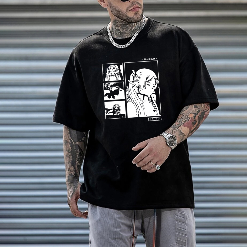 Oversized Healing Anime Print T-Shirt