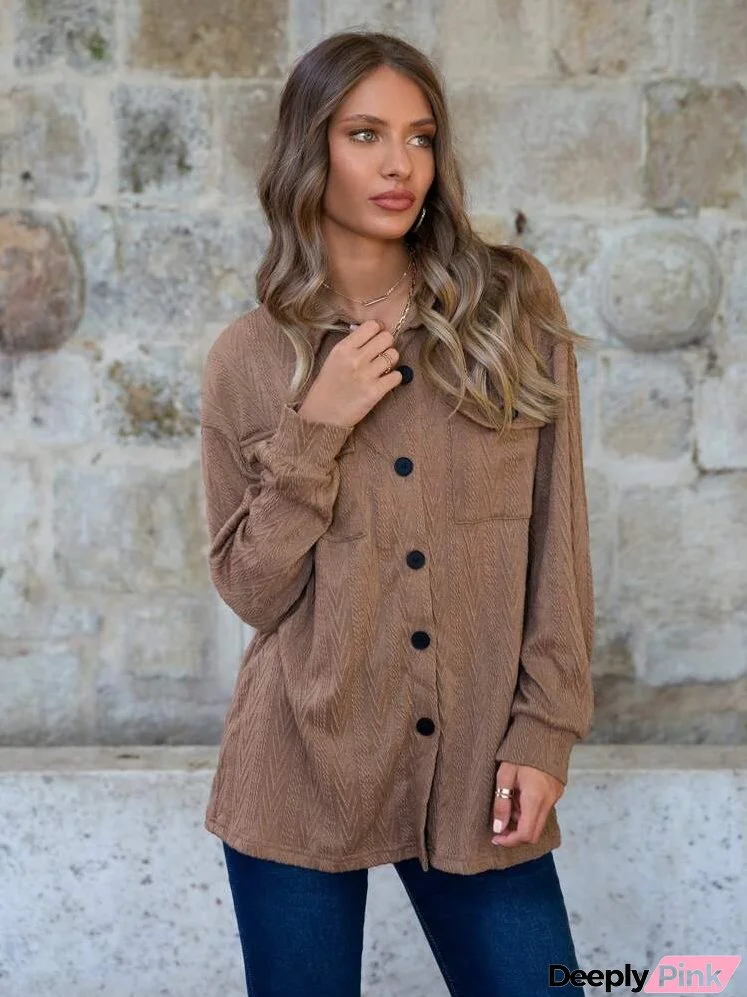 Flap Pocket Drop Shoulder Coat