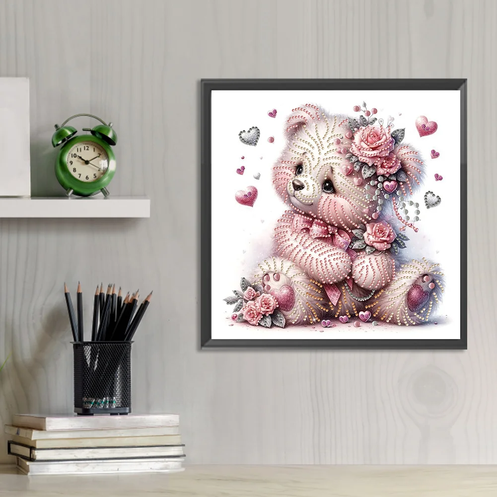 Diamond Painting - Partial Special Shaped Drill - Love Bear(Canvas|30*30cm)