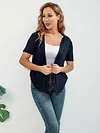 Women's Chic Spring & Summer Cardigan - Elegant Short Sleeve, Lightweight Open Front Knit - Versatile Sweater for Casual or Dressy Occasions