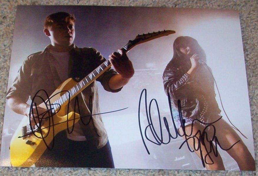 SLEIGH BELLS GROUP SIGNED 8x10 Photo Poster painting C w/PROOF AUTOGRAPH ALEXIS KRAUSS & DEREK