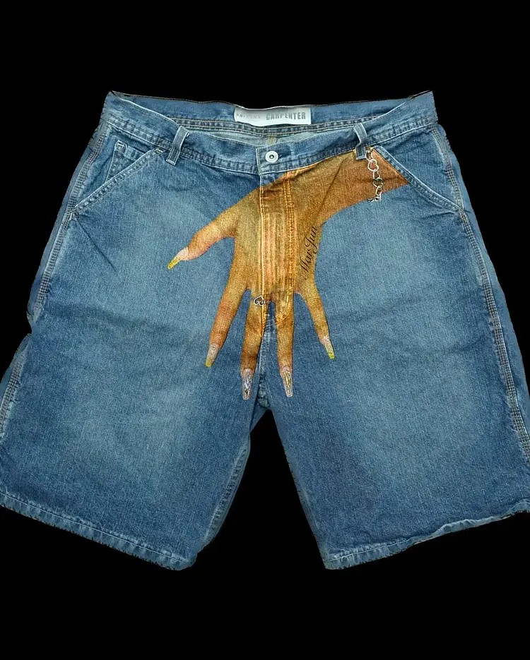Blue Hip Hop Denim Short