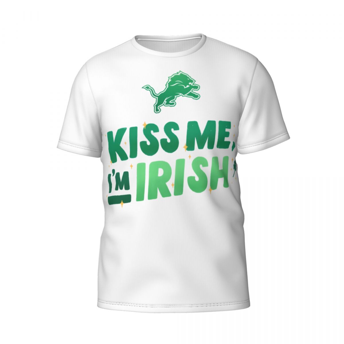 Detroit Lions Kiss Me I'm Irish St. Patrick's Day Short-Sleeve Men's T-Shirt