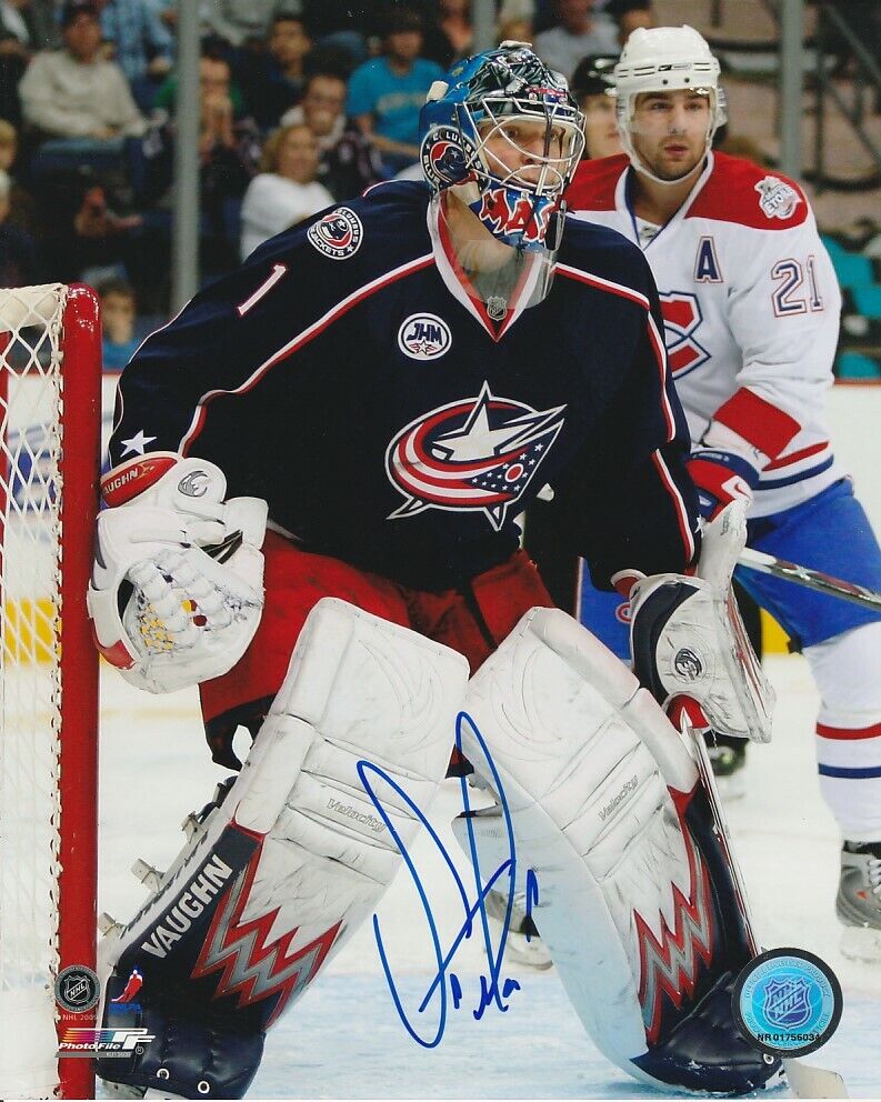 STEVE MASON SIGNED COLUMBUS BLUE JACKETS GOALIE 8x10 Photo Poster painting #5 Autograph PROOF!