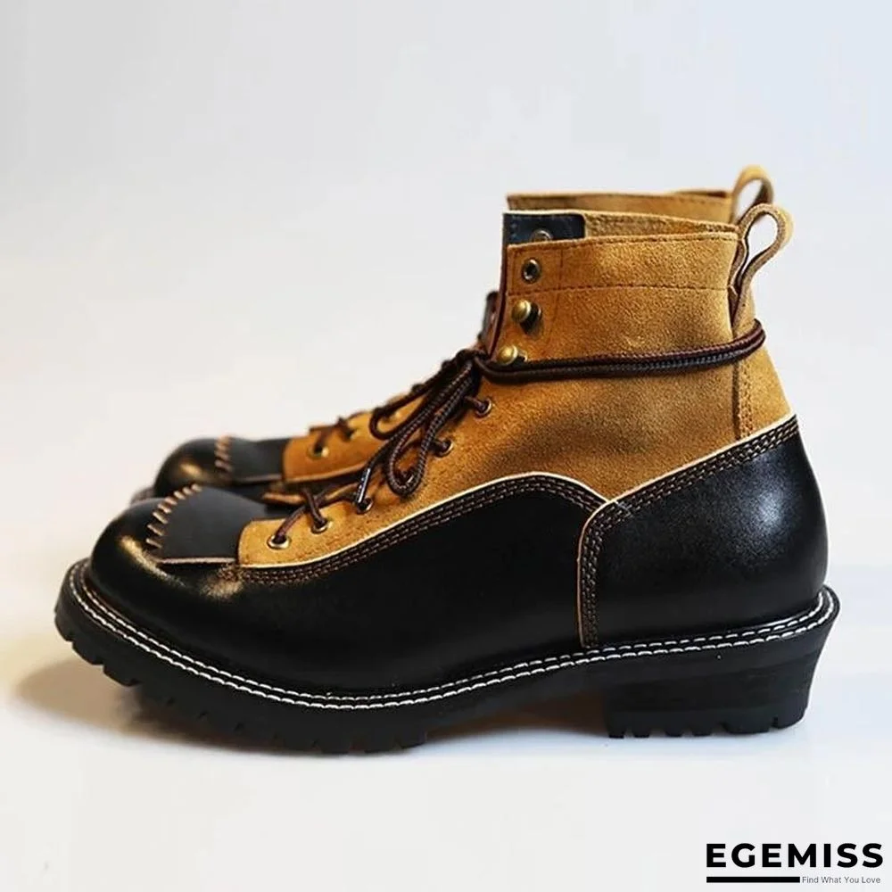 Retro American Motorcycle Riding Ankle Boots Men Work Safety Shoes Unisex British Style Cow Genuine Leather  Botas Hombre | EGEMISS