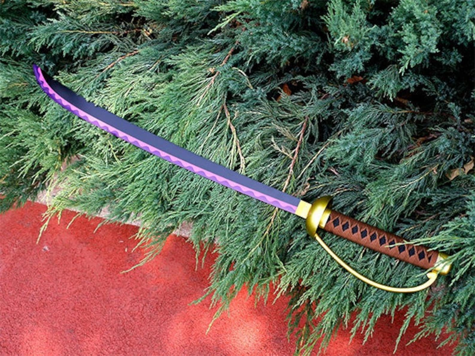 Anime Katana Sword Cosplay One Piece GOL·D·Roger Sword, Handmade Anime Katana Real Japanese Samurai Sword - MyHiddenBlade
