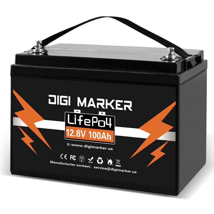 12.8V 100Ah LiFePO4 Battery 1280Wh - Digi Marker