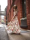 Floral-Print Puff Sleeves Bohemia Maxi Dress