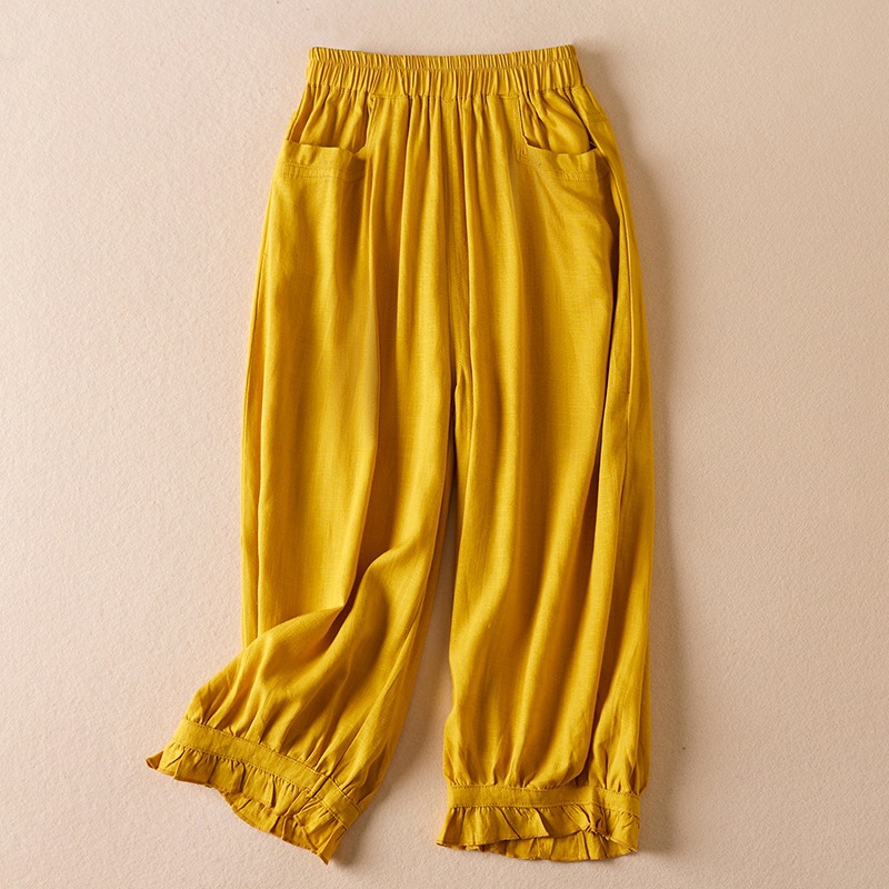 Summer thin lantern cropped pants